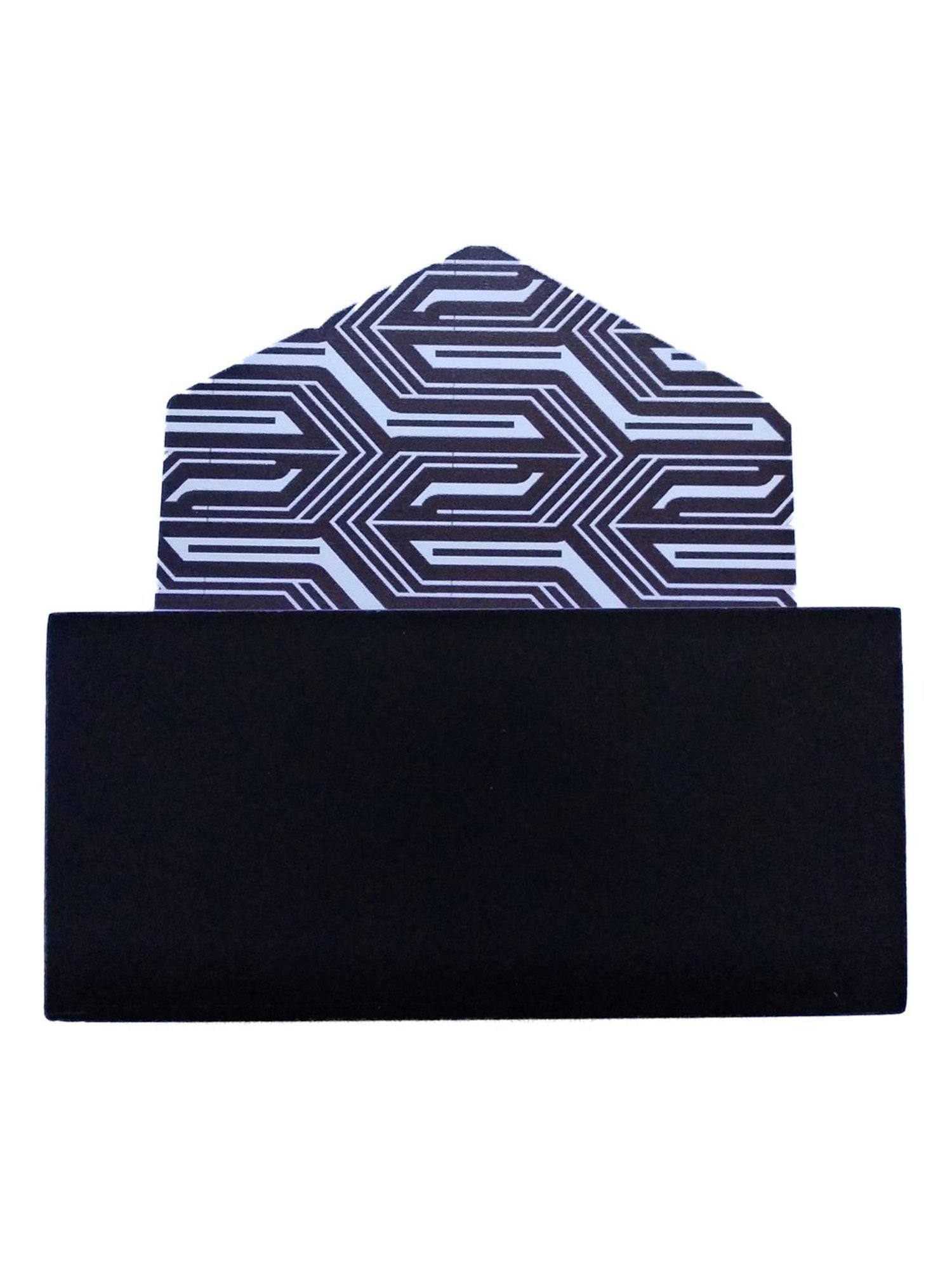 Crayton Hexagon Black & White MDF Coaster with Holder - Set of 6