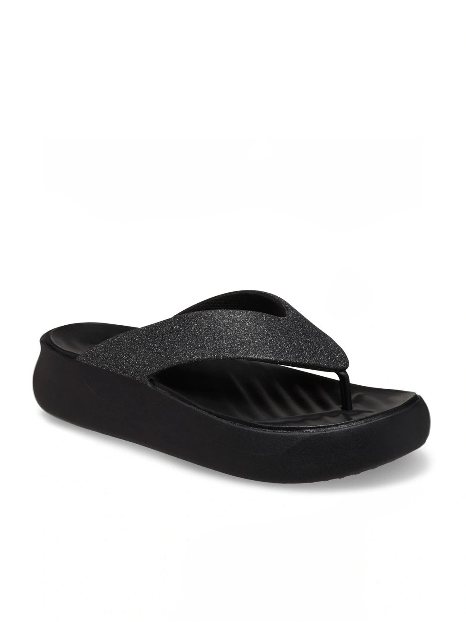Crocs Women's Getaway Black Wedge Flip Flops