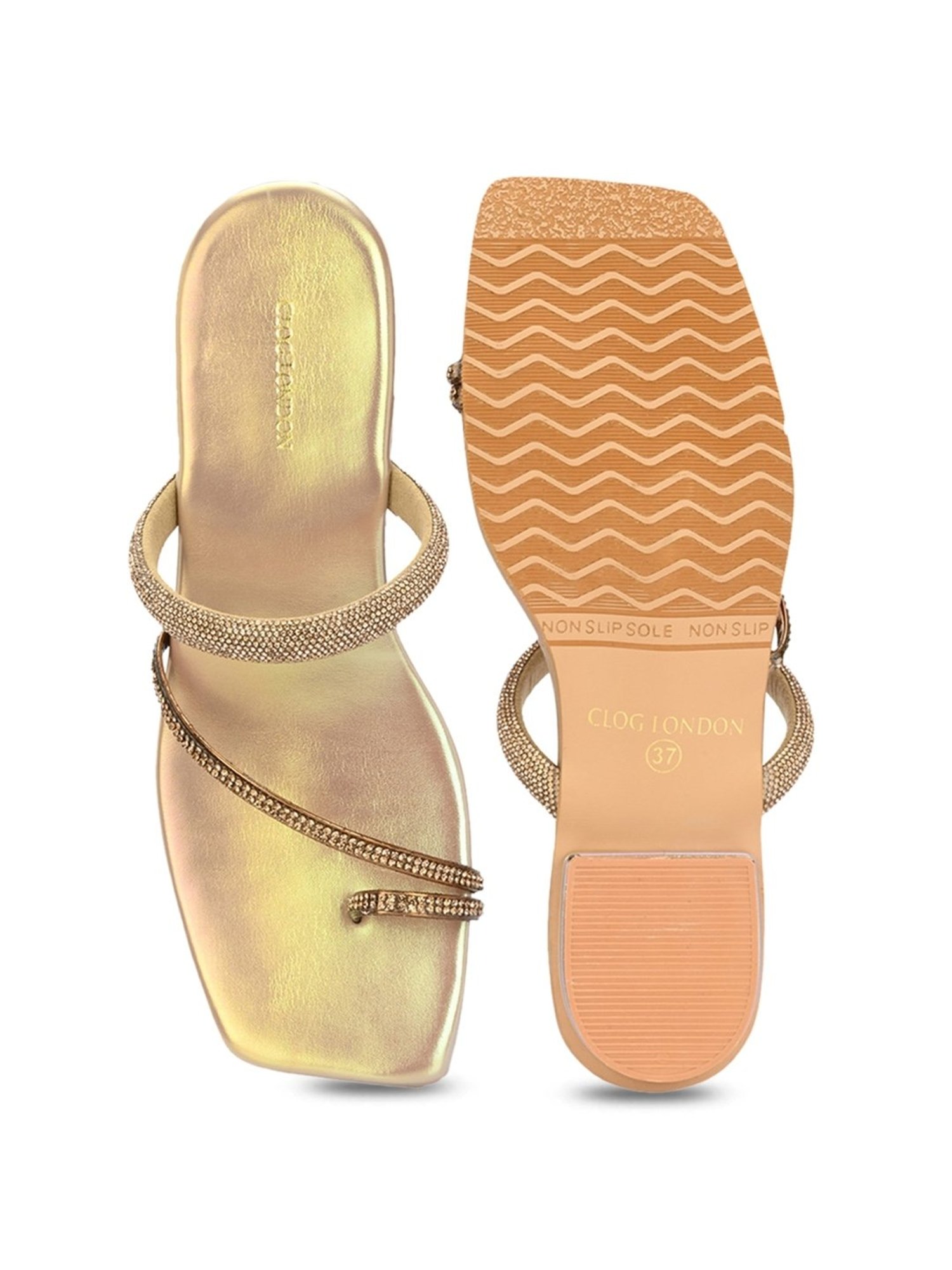 Clog London Women's Golden Toe Ring Sandals