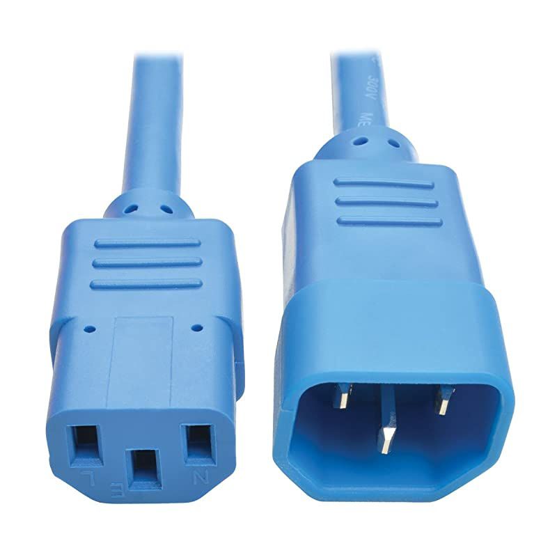 Standard Computer Power Extension Cord, 10A, 18 AWG (IEC-320-C14 to IEC-320-C13), Blue, 3 ft. (P004-003-ABL)