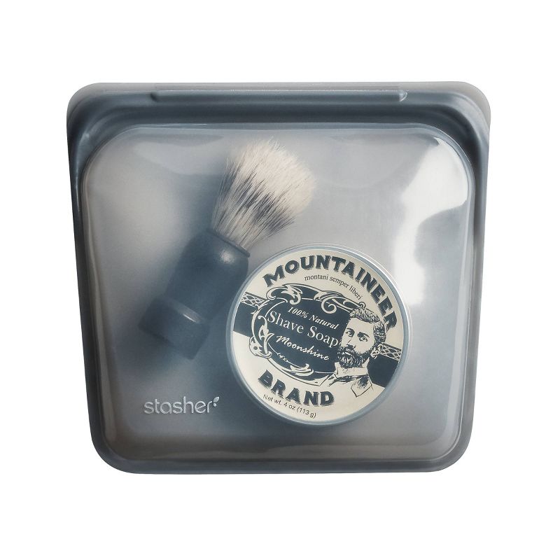 Stasher 2pk Reusable Platinum Silicone Bag - Clear & Ash