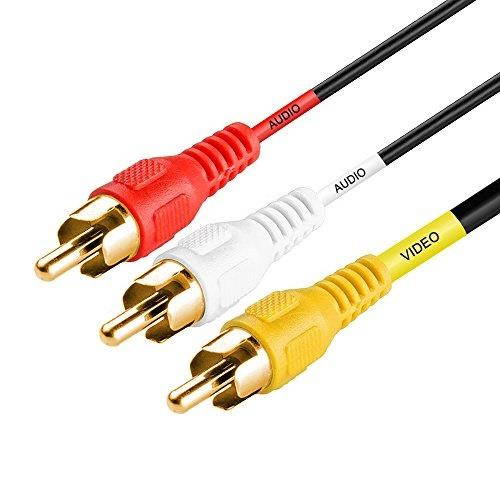 3-RCA Composite Video Audio A/V AV Cable GOLD -75 ft