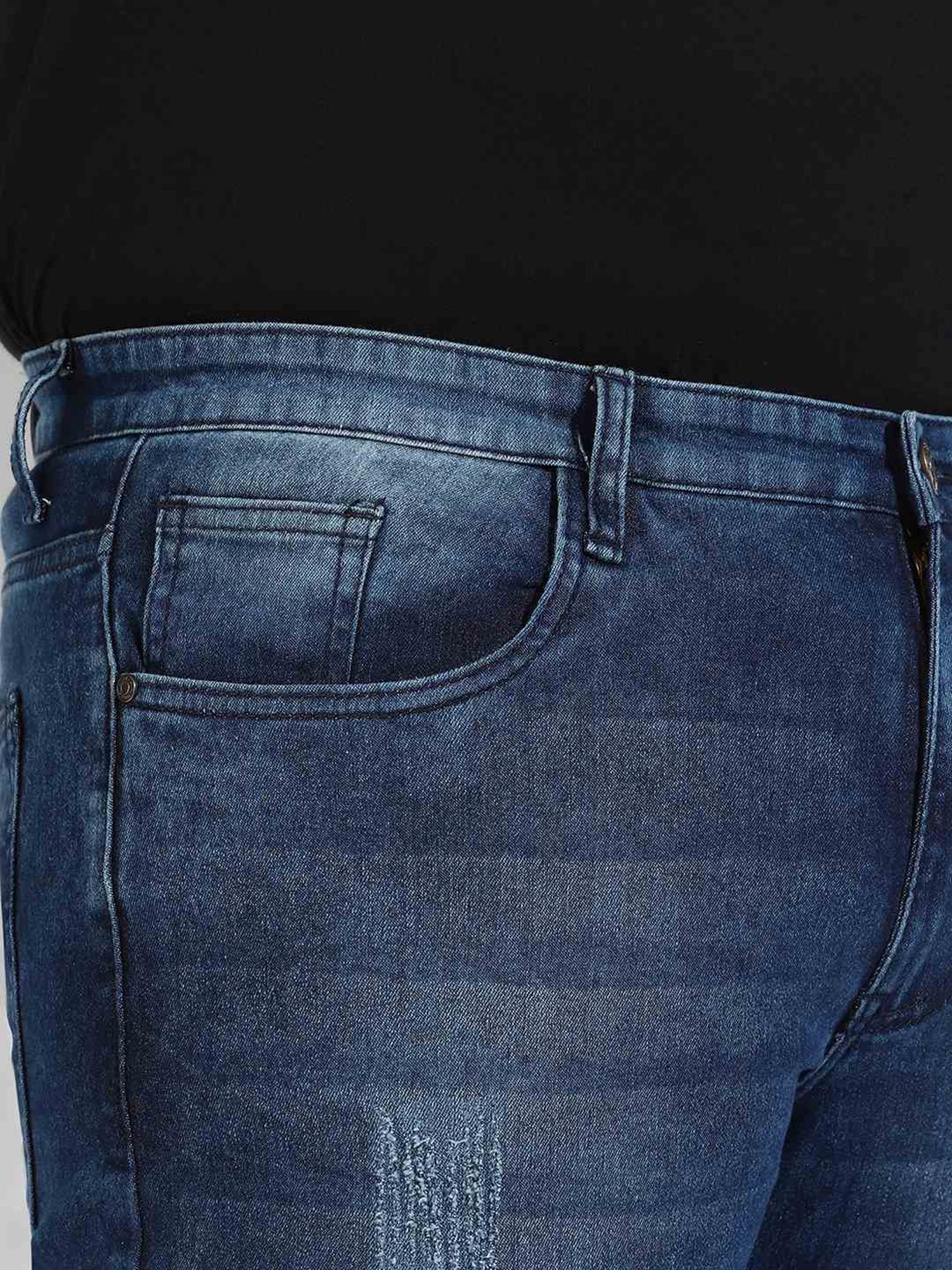 Instafab Plus Blue Regular fit Distressed Plus Size Distressed Jeans