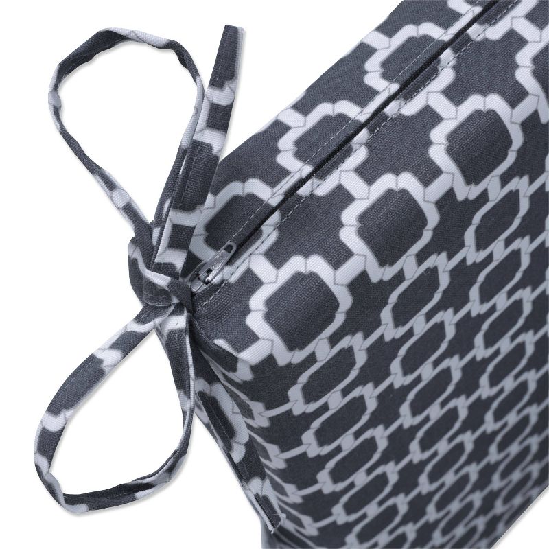 2pk Outdoor/Indoor Squared Chair Pad Set Hockley Charcoal Gray - Pillow Perfect