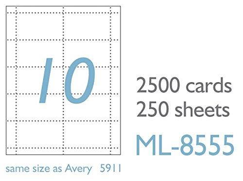 MACO ML8555 Microperforated Business Cards, 2 x 3 1/2, White (Box of 2500)