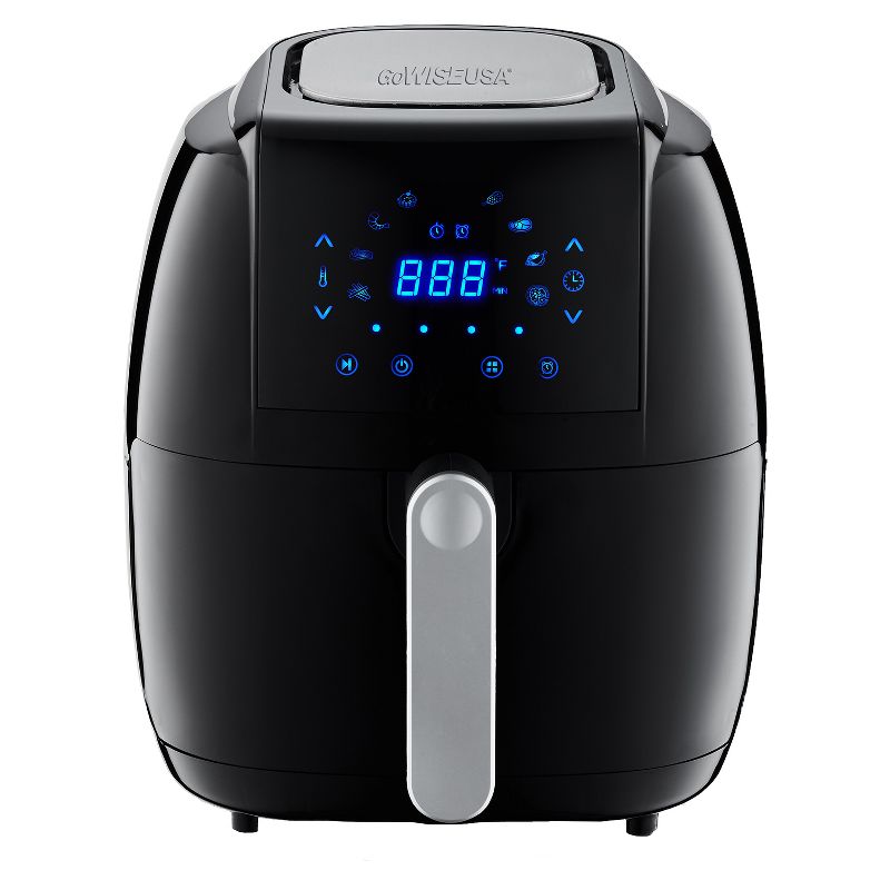 GoWISE GW22921 5 Quart 1700 Watts 8-in-1 Programmable Digital Air Fryer with Recipe Book, Black