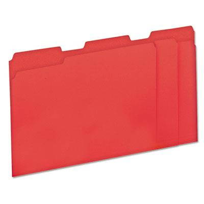 Colored File Folders 1/3 Cut OnePly Top Tab Letter Red 100/Box