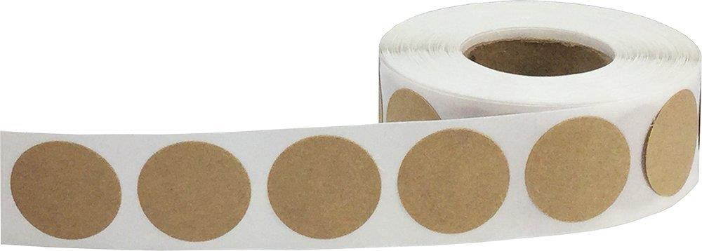 Color Coding Labels Natural Kraft Round Circle Dots For Organizing Inventory 3/4 Inch 500 Total Adhesive Stickers