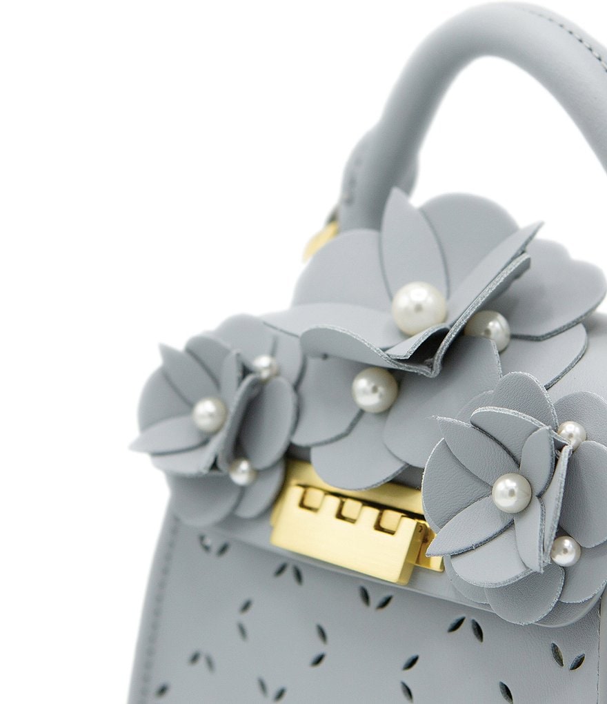 ZAC Zac Posen Floral Mini Top Handle Hinge Lock Crossbody Bag