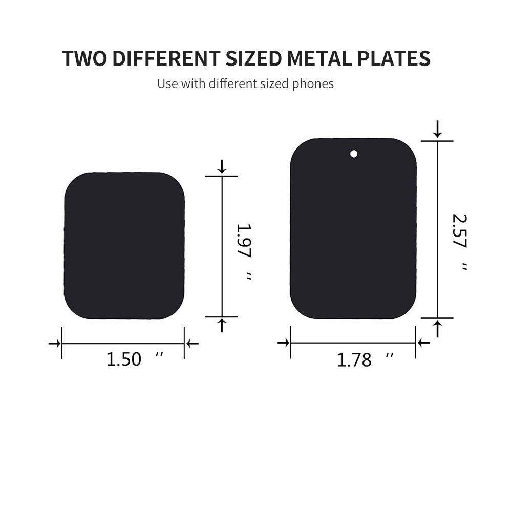 Uuustar Metal Plates for Magnetic Mount, 8PACK Metal Plates with Full Adhesive for Magnetic Car Mount Phone Holder
