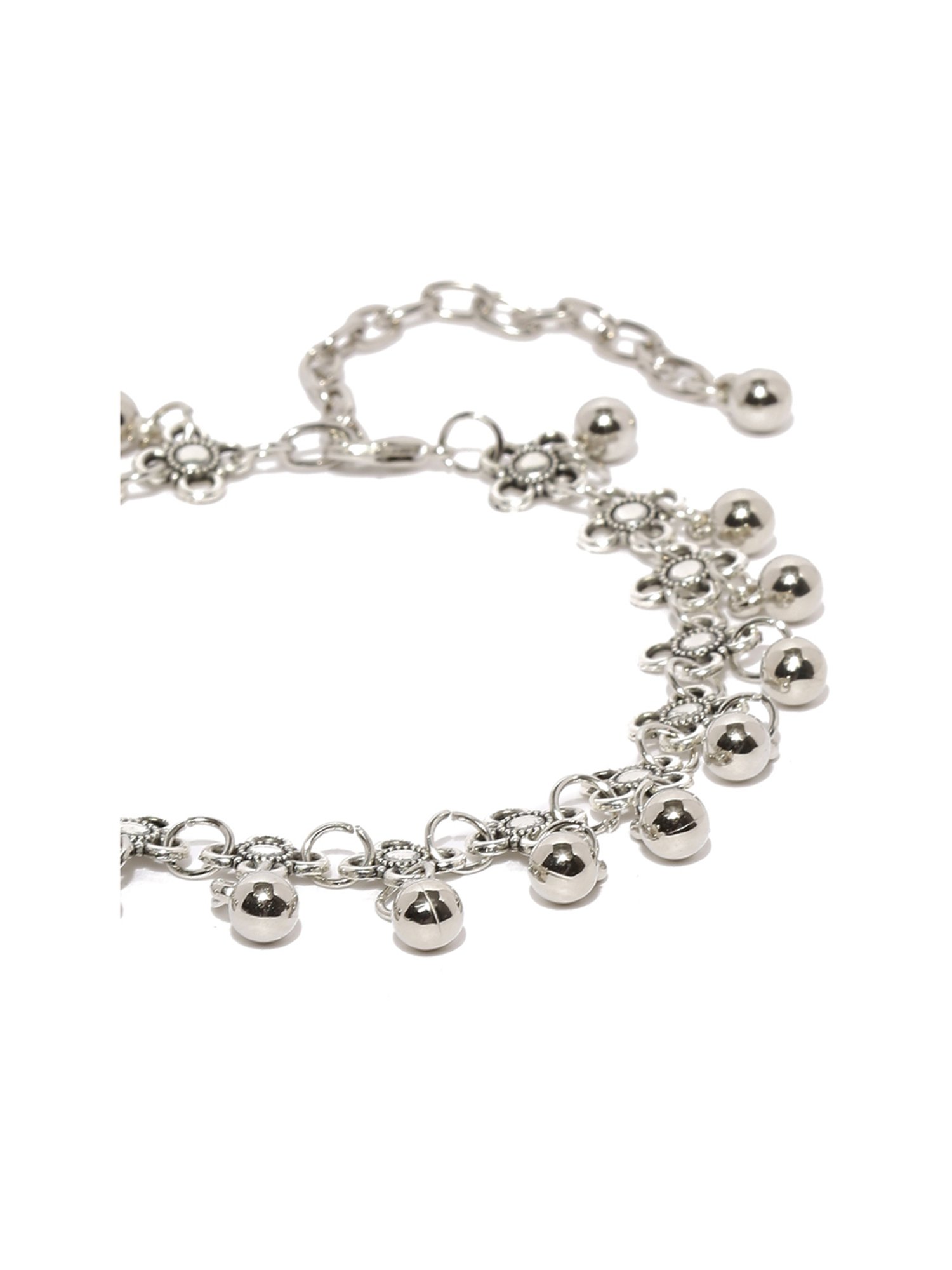 OOMPH Oxidized Silver Bohemian Fashion Stylish Latest Anklet for Women