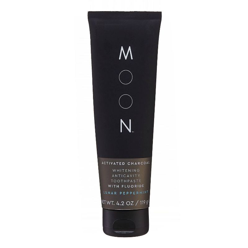 Moon Charcoal Fluoride Whitening Toothpaste - Vegan, Paraben + SLS Free - 4.2oz
