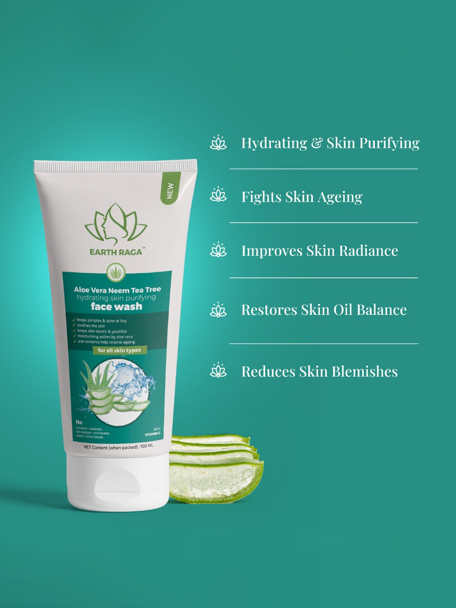 Earthraga Hydrating Skin Purifying Face Wash - 100 ml