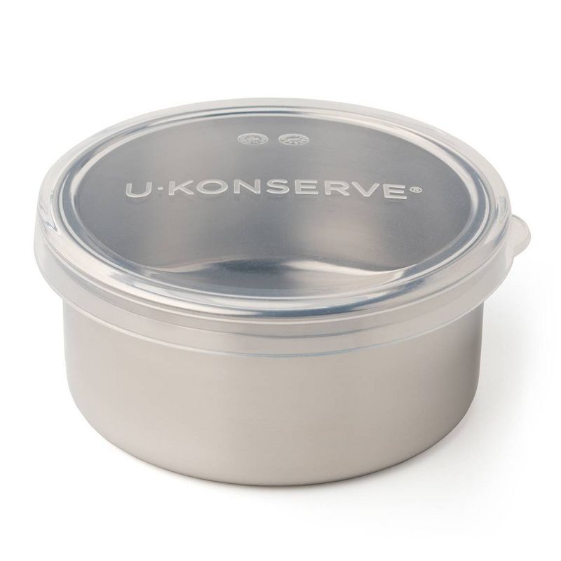 U-Konserve Stainless Steel Food-Storage Container Round 9oz - Clear Silicone Lid
