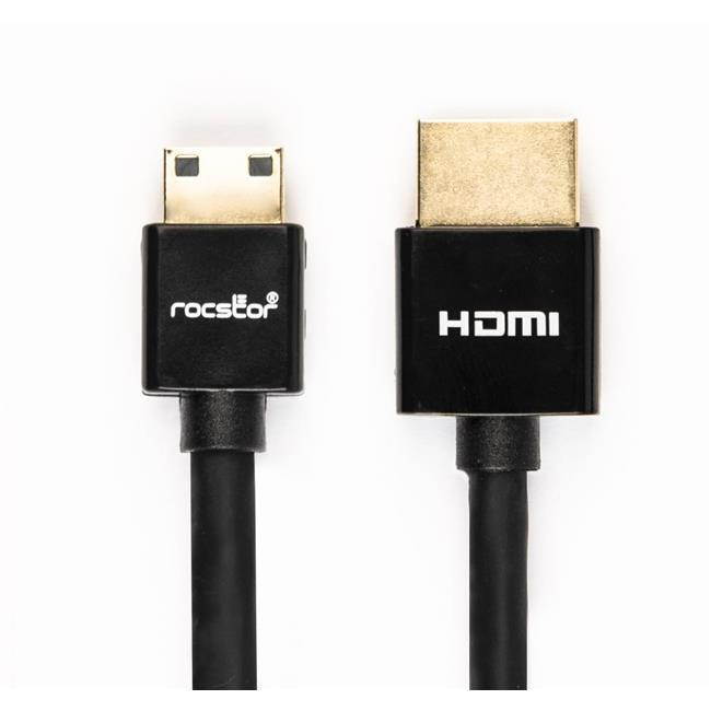 Rocstor 3ft Slim High-Speed HDMI Cable with Ethernet - HDMI to HDMI Mini M/M
