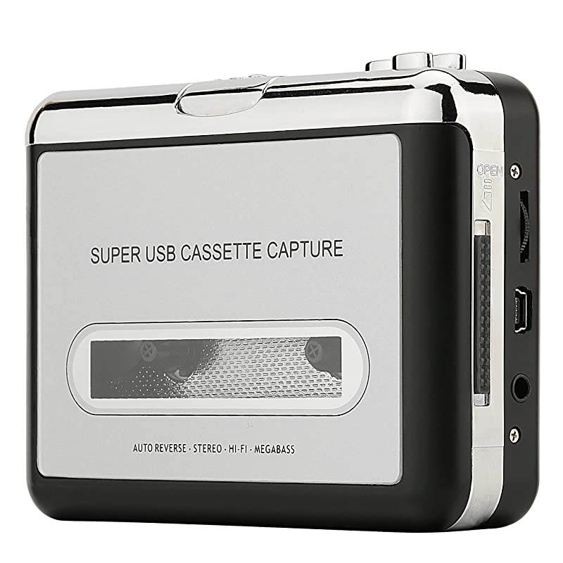 Cassette Player &ndash; Portable Tape Player Captures MP3 Audio Music via USB &ndash; Compatible with Laptops and Personal Computers &ndash; Convert Walkman Tape Cassettes to iPod Format (Silver)