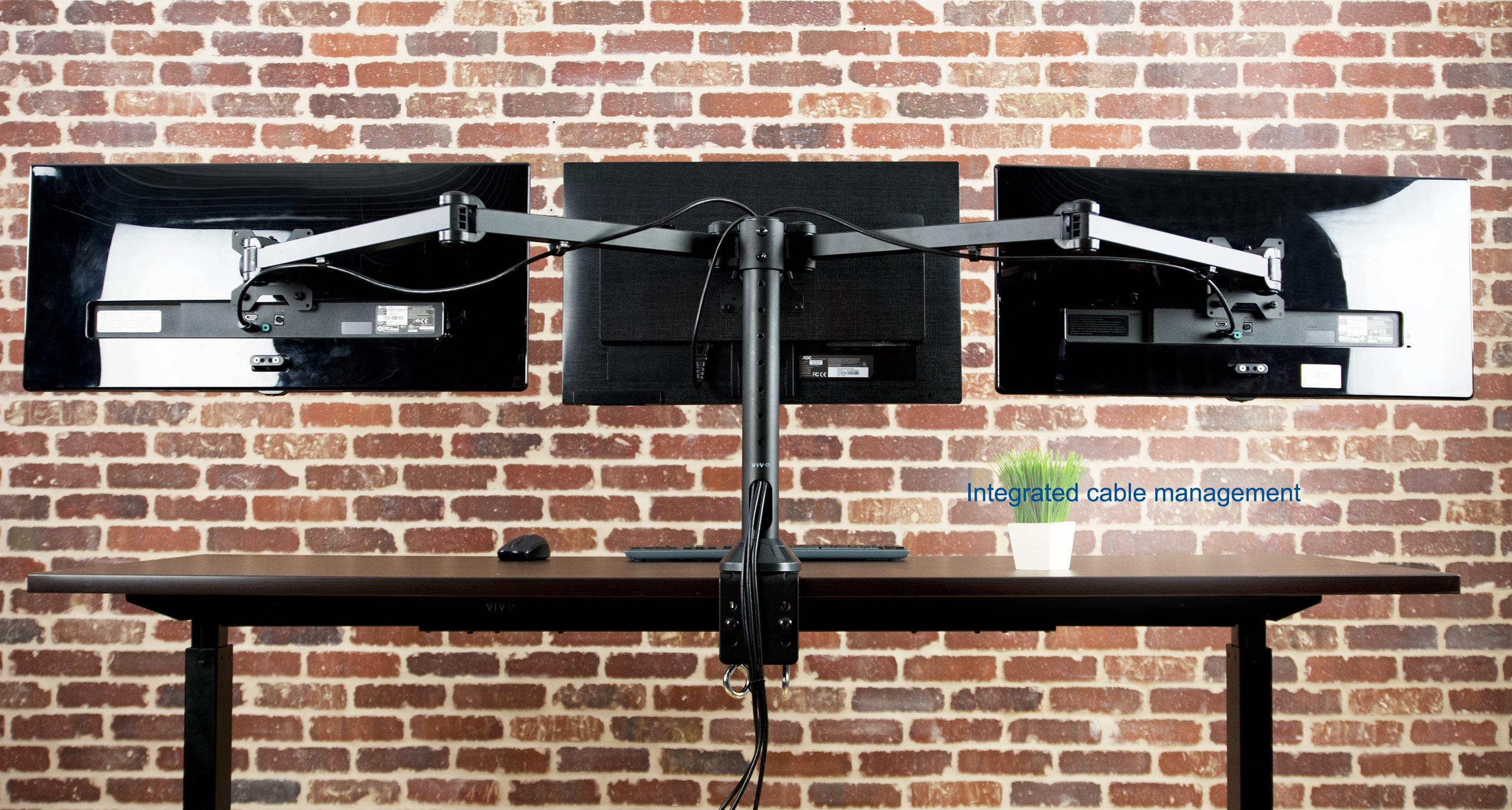 VIVO Triple Computer Monitor Desk Mount Stand Heavy Duty Fully Adjustable - fits Three (3) Screens upto 32" (STAND-V103)