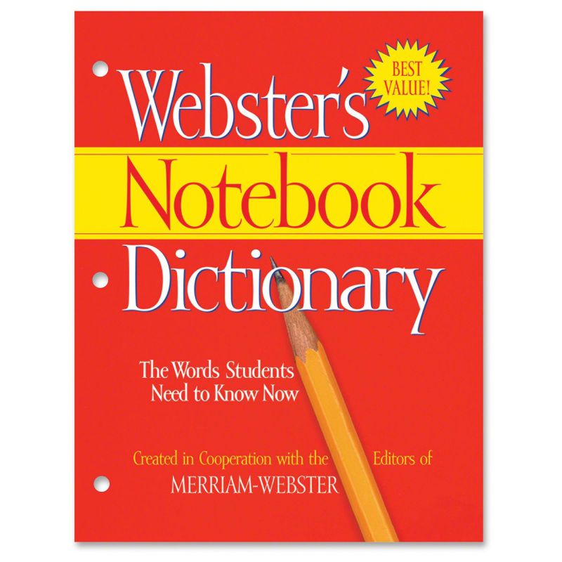 Notebook Dictionary, Three Hole Punched, Paperback, 80 Pages