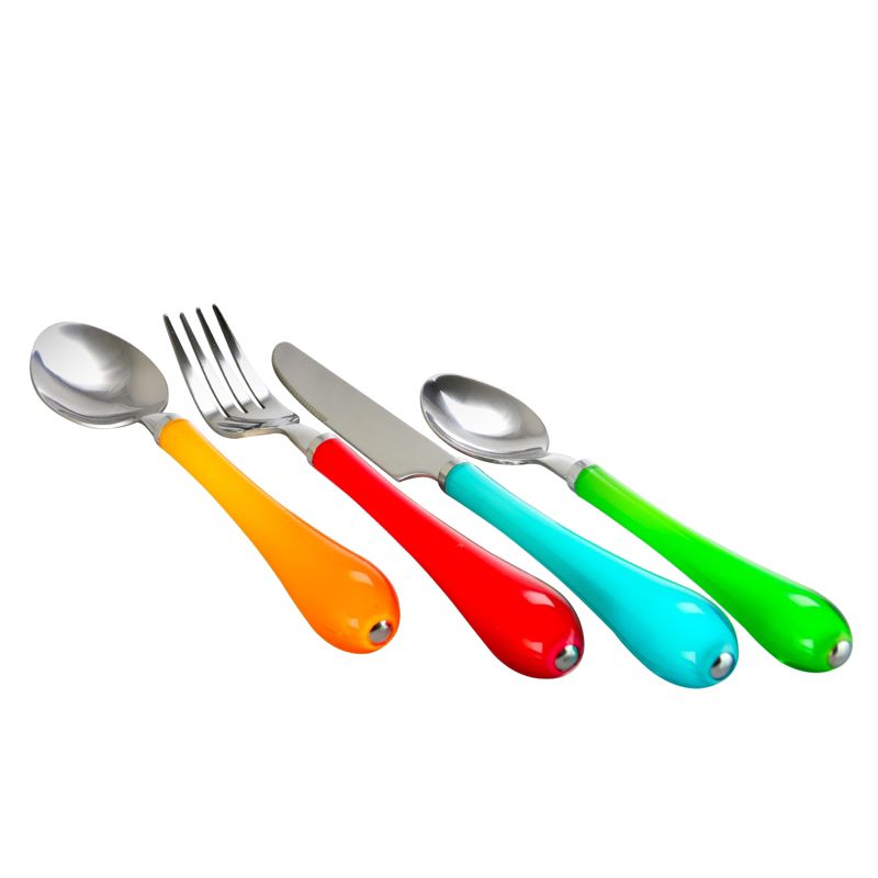 Gibson Home Color Shine 24 Piece Stainless Steel Flatware Set