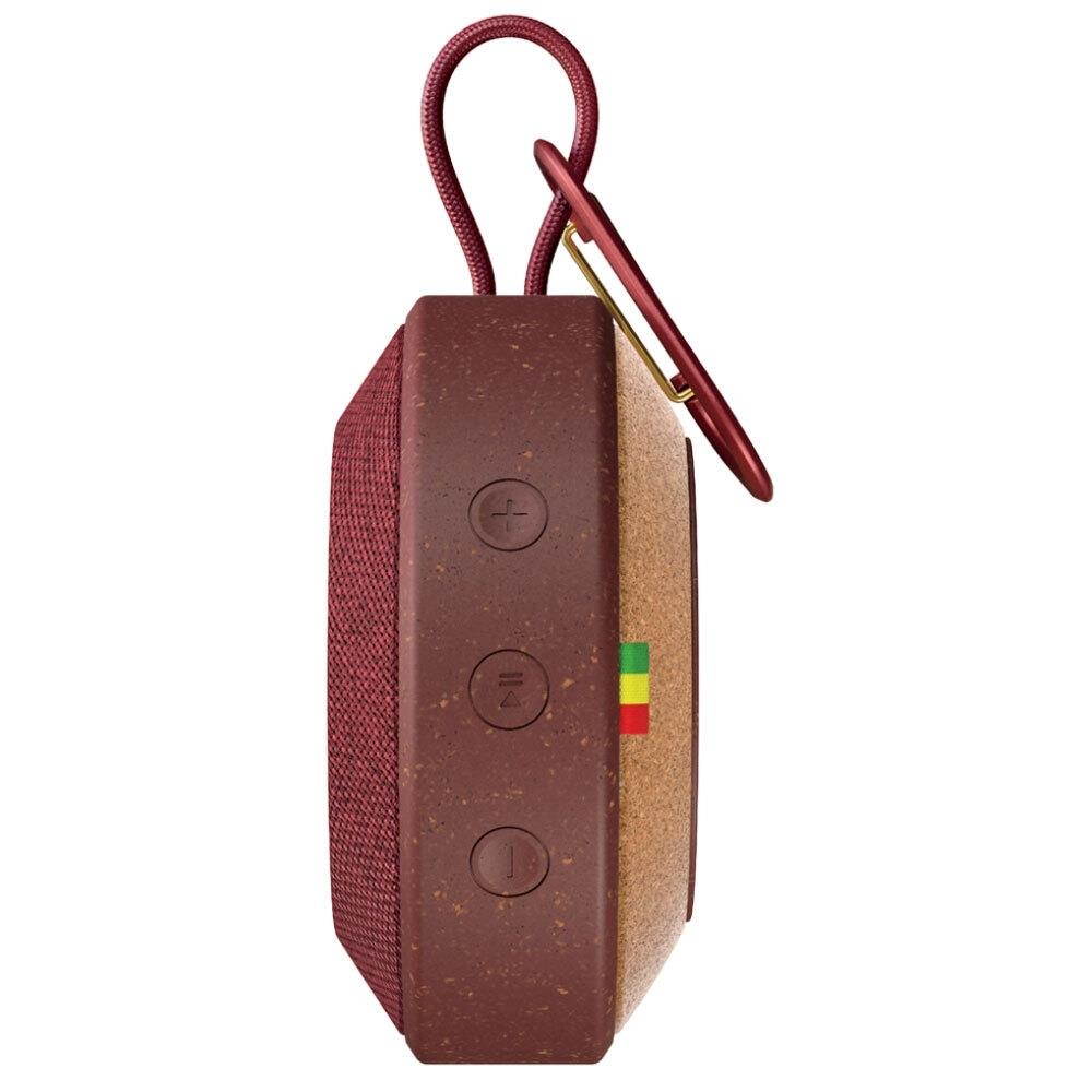 house of marley, no bounds outdoor speaker | 10hour battery, water & dustproof ip67, buoyant, carabiner, quick charge, charging cable, auxin, wireless dual speaker pairing, speaker phone | red