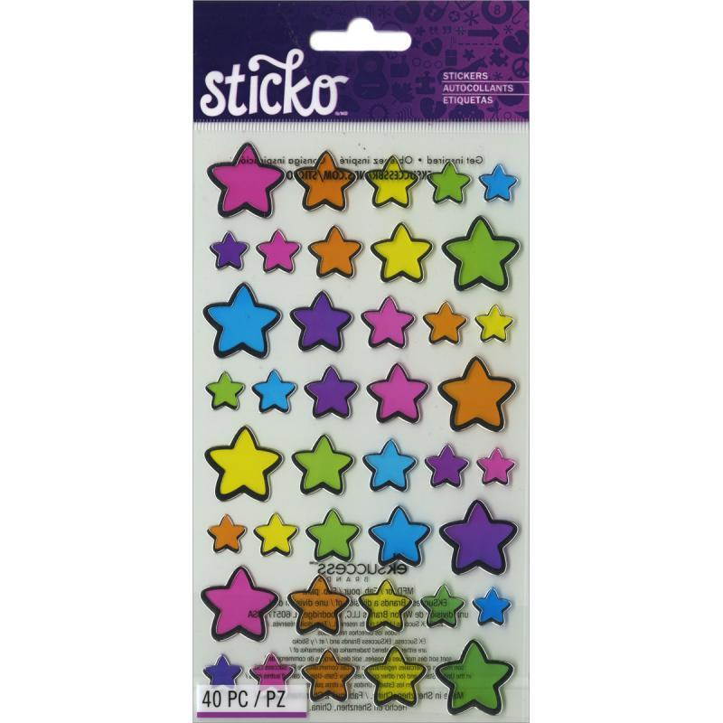 Sticko Classic Stickers-Technicolor Stars