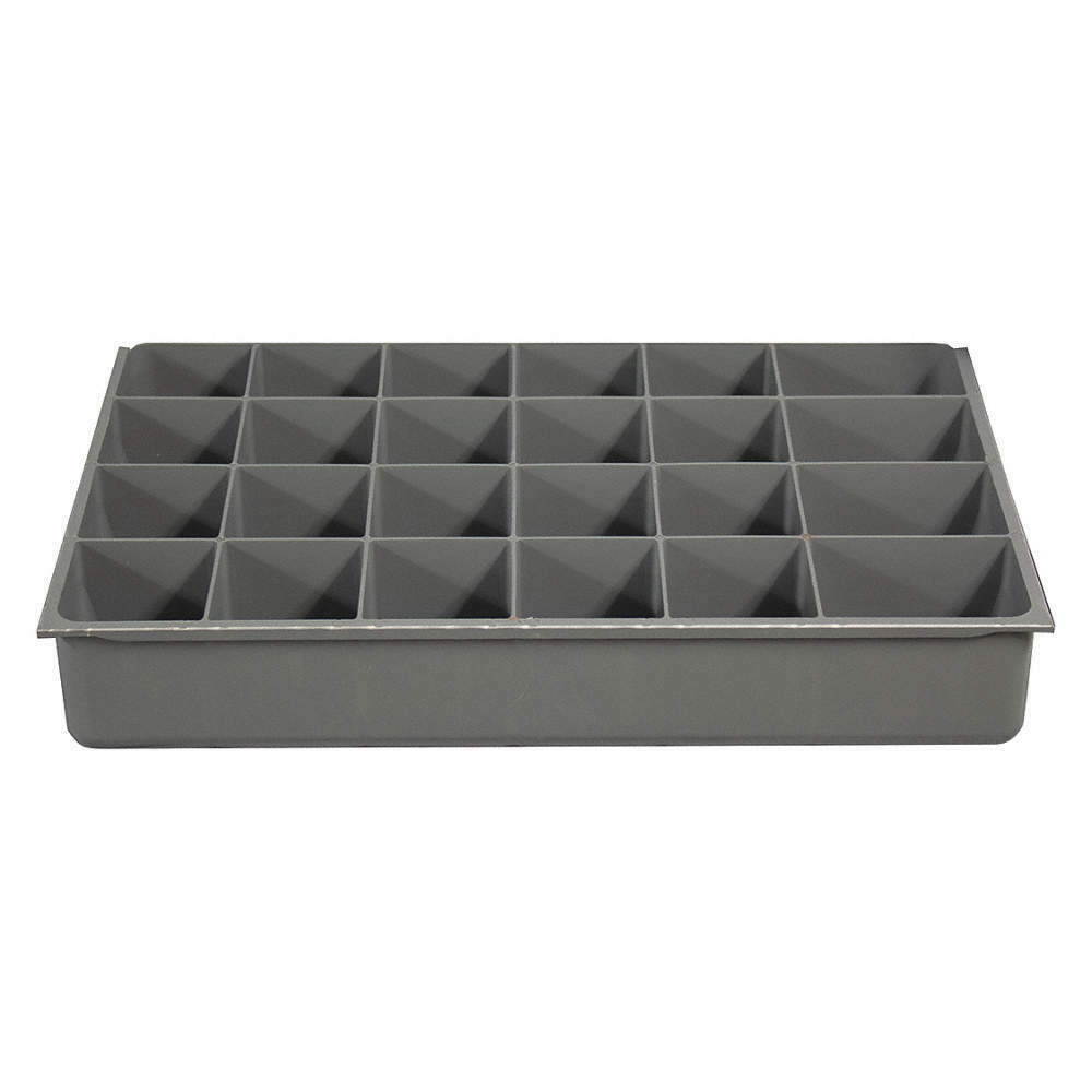 DURHAM MFG 229-95-24-IND Drawer Insert,24 Compartments,Gray