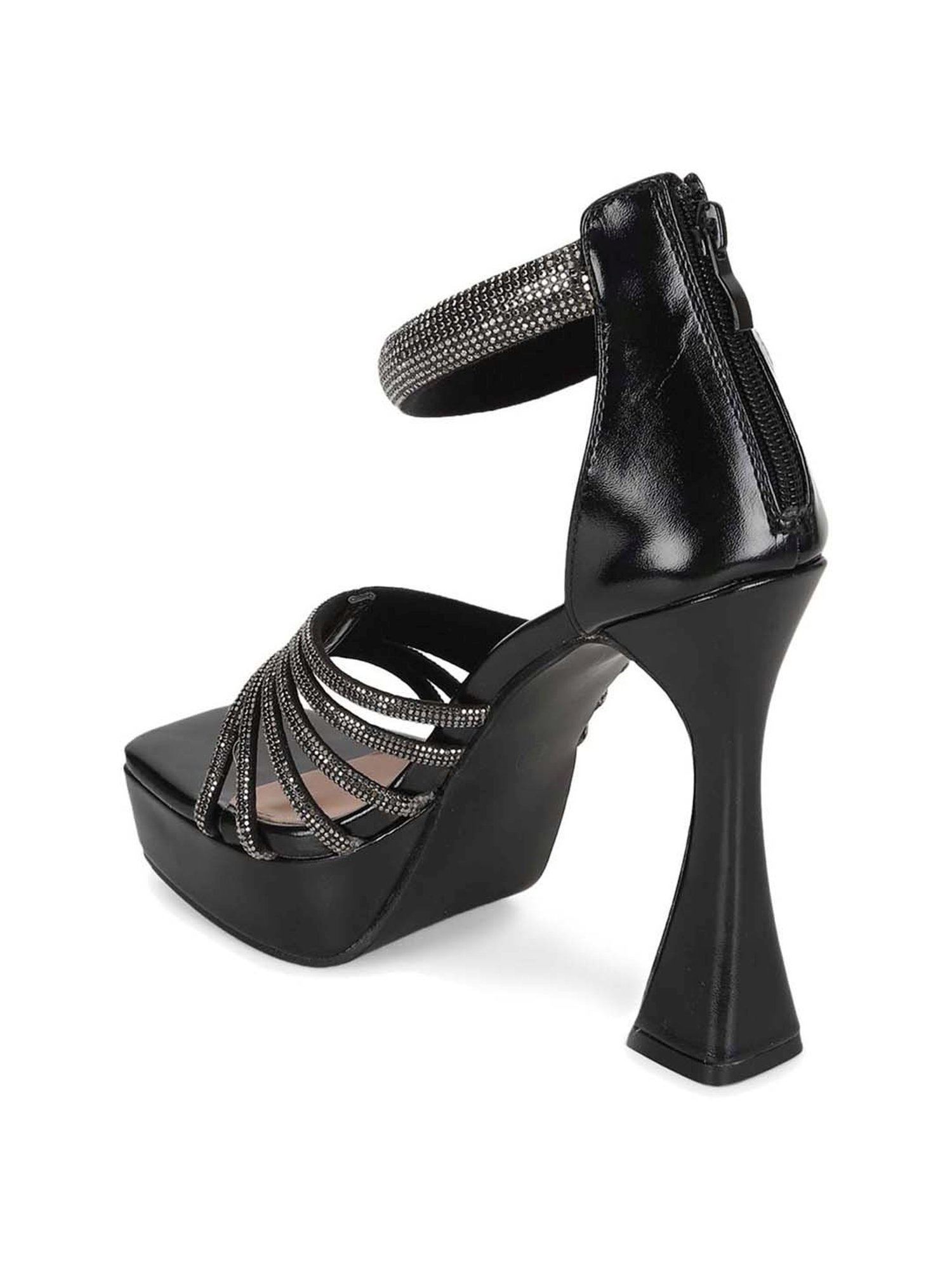 Truffle Collection Women's Black Ankel Strap Sandal