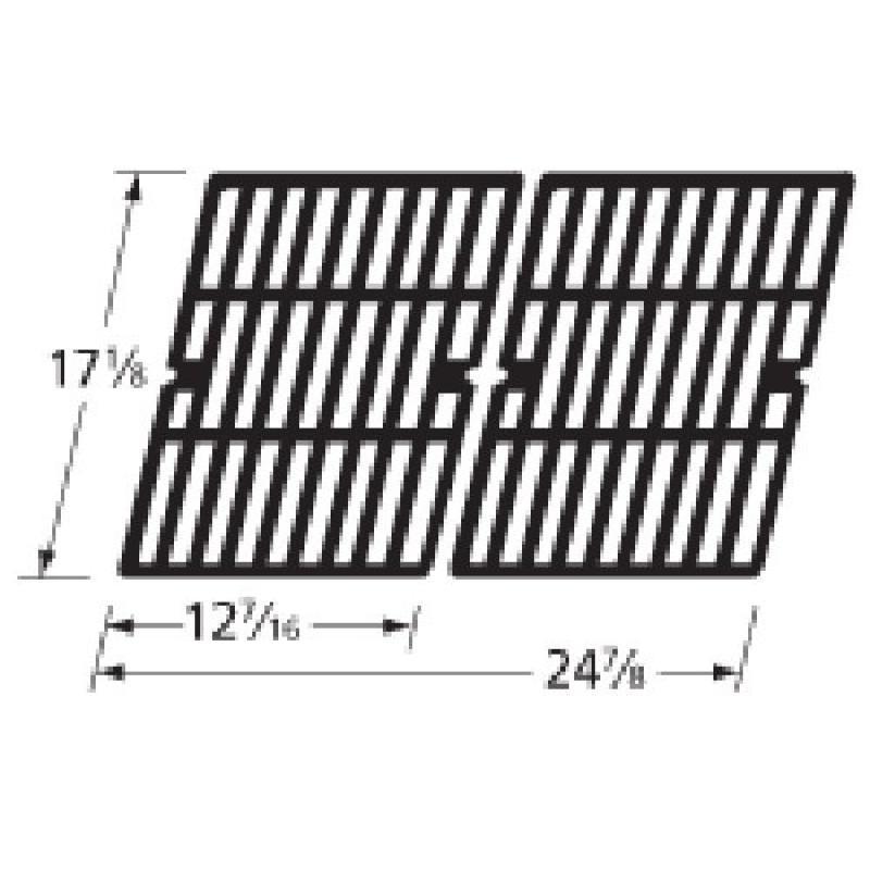 music city metals 66162 gloss cast iron cooking grid replacement for select grill chef and grill master gas grill models, set of 2