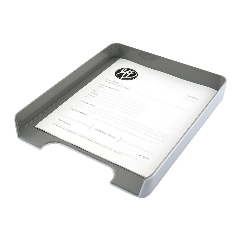 Fusion Letter Tray, White and Gray (37522) 