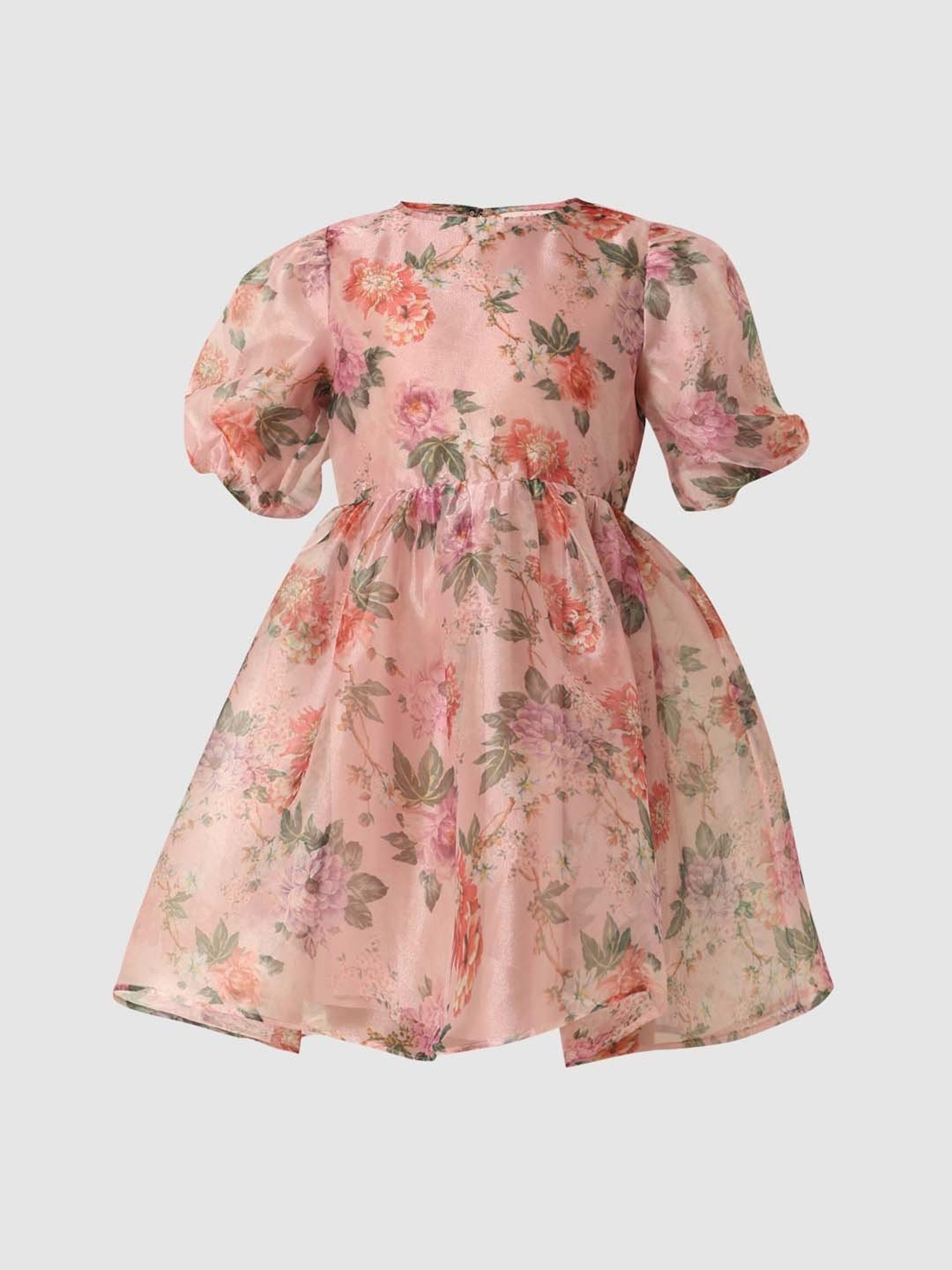 VERO MODA GIRL Pink & Green Floral Print Dress