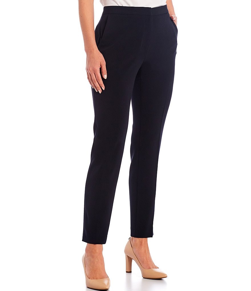 Eva Varro Solid Knit Jersey Banded Hem Pull-On Harem Pants