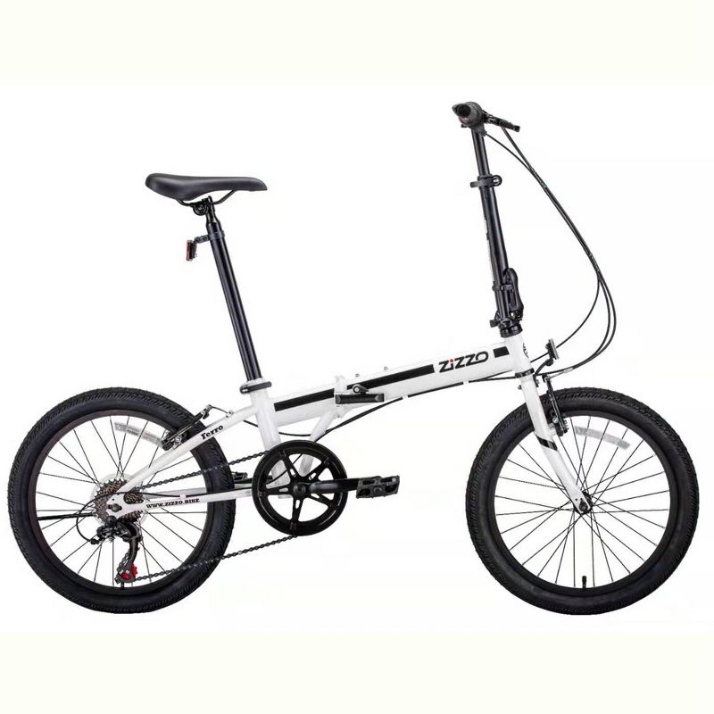 ZiZZO Ferro 7-Speed Steel 20" Folding Bike - White