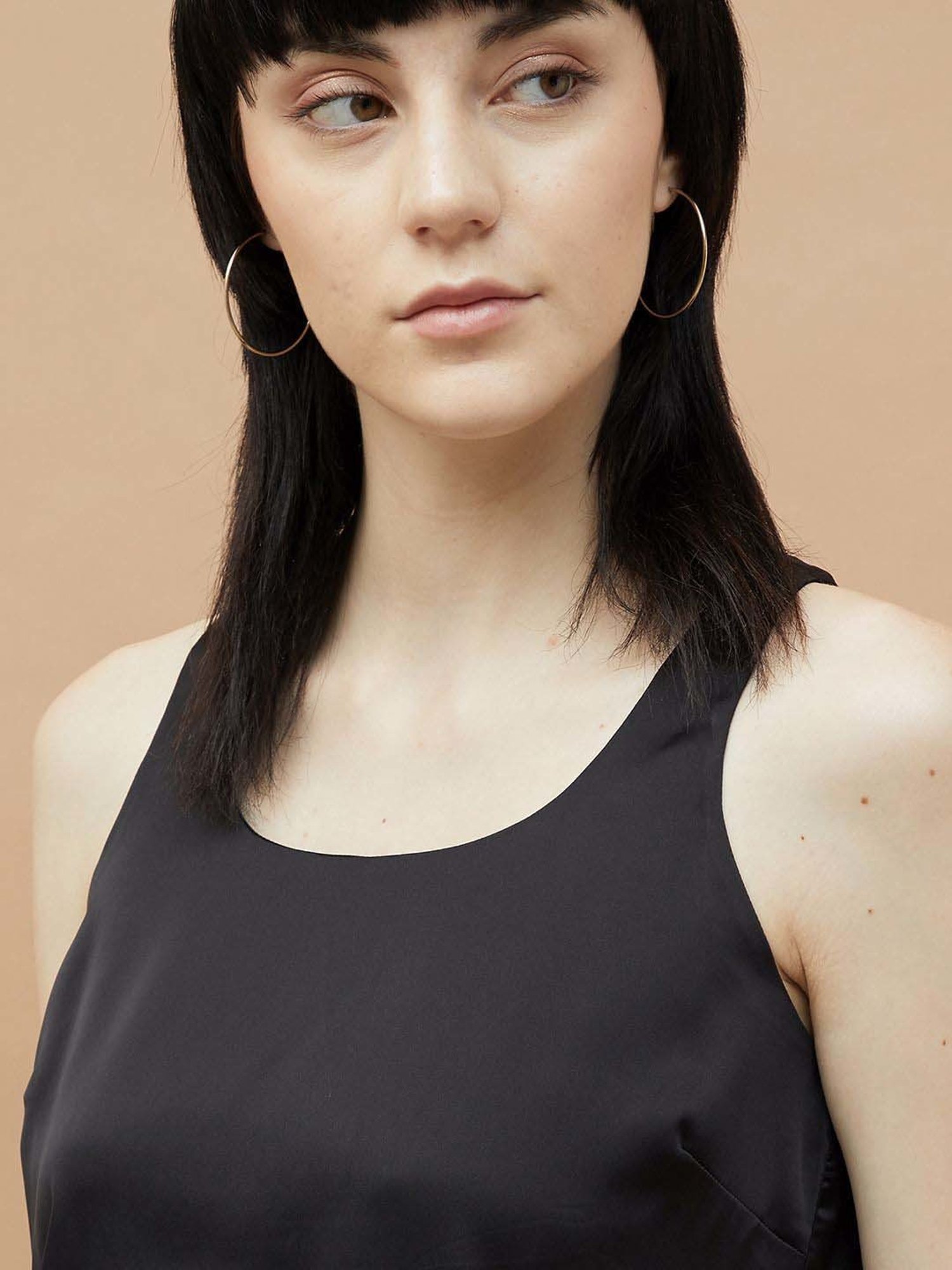 Code by Lifestyle Black Plain Top