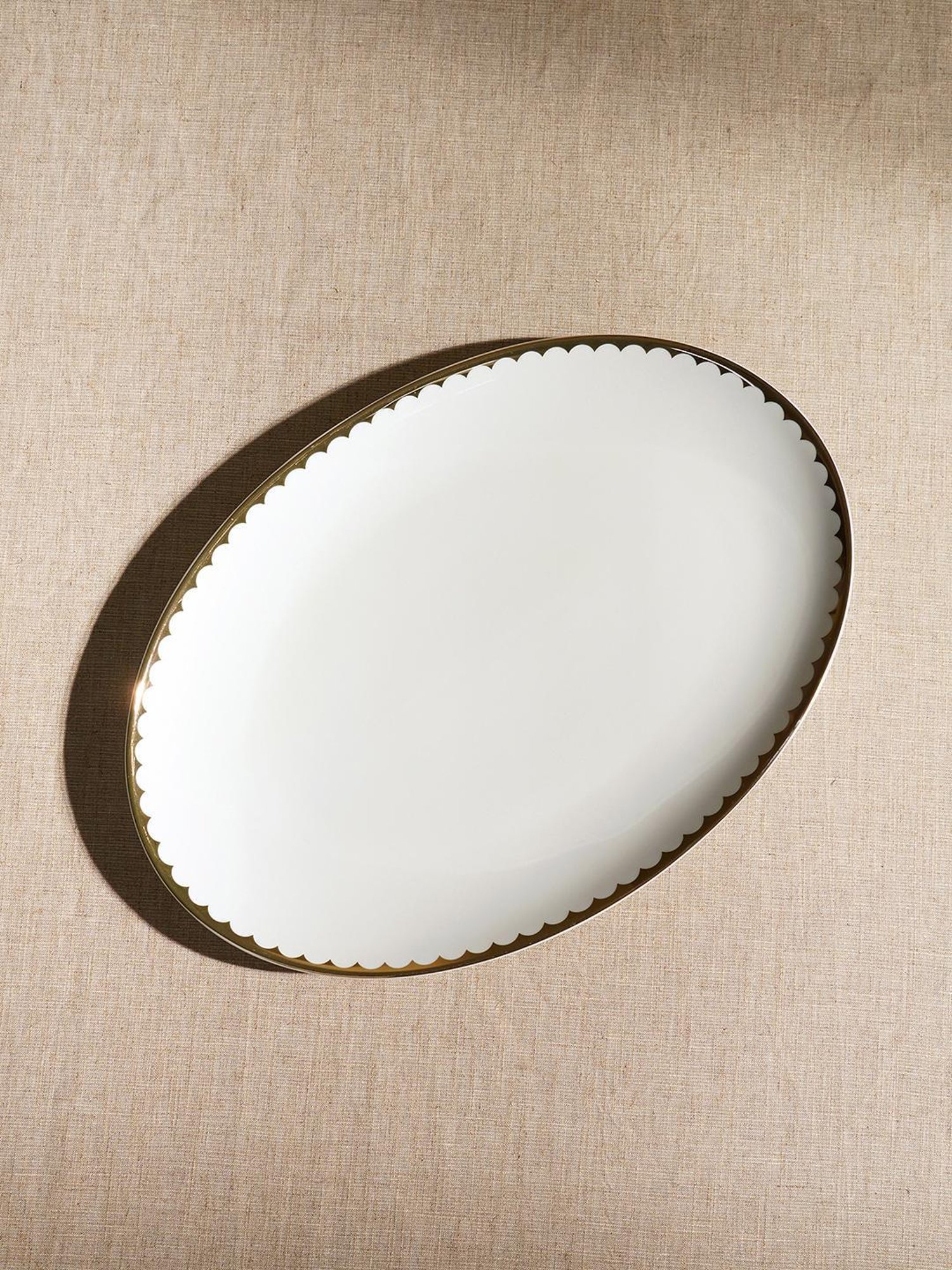 Pure Home and Living White Ceramic Solid Platters