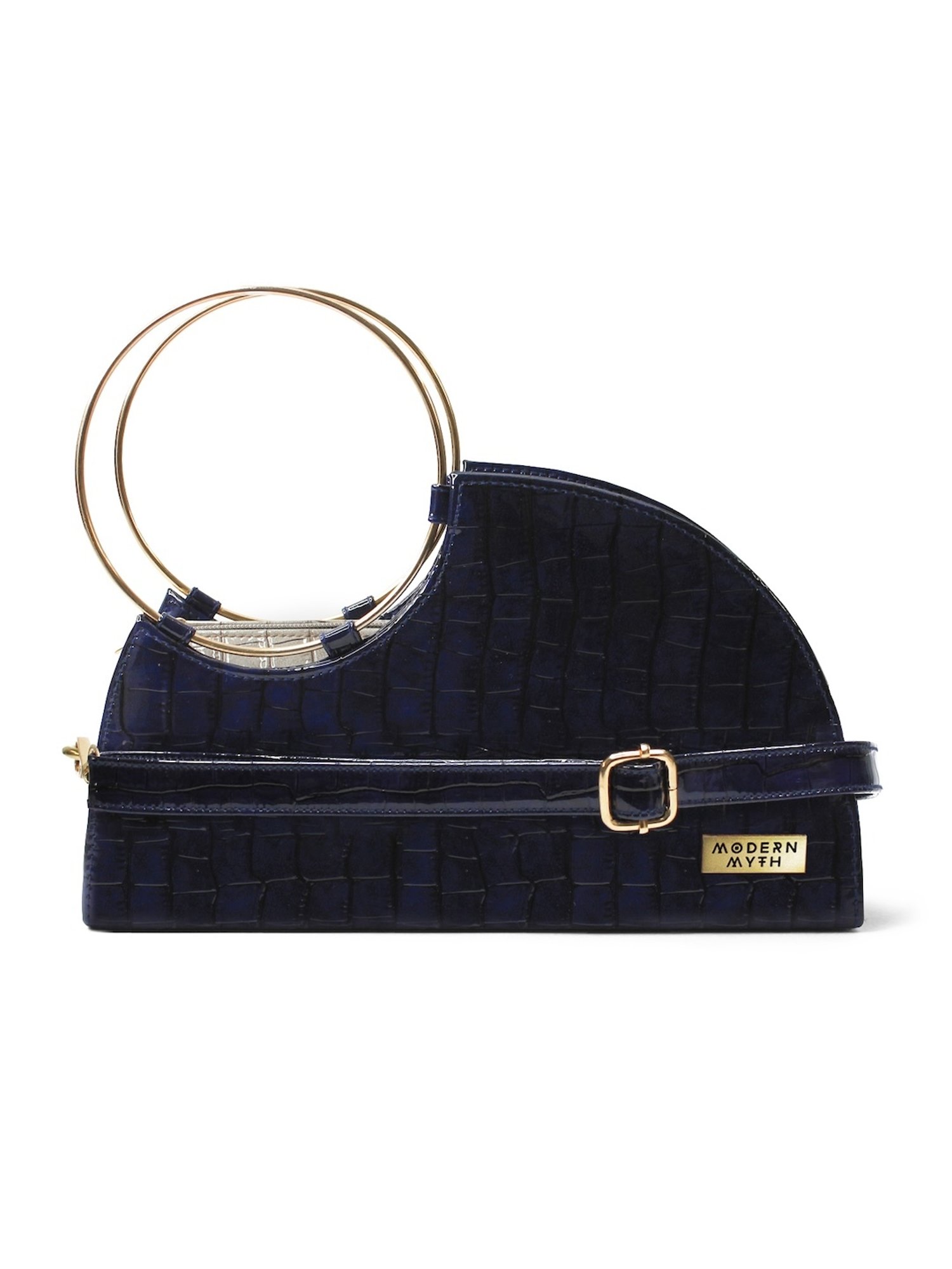 Modern Myth Blue Textured Medium Handbag
