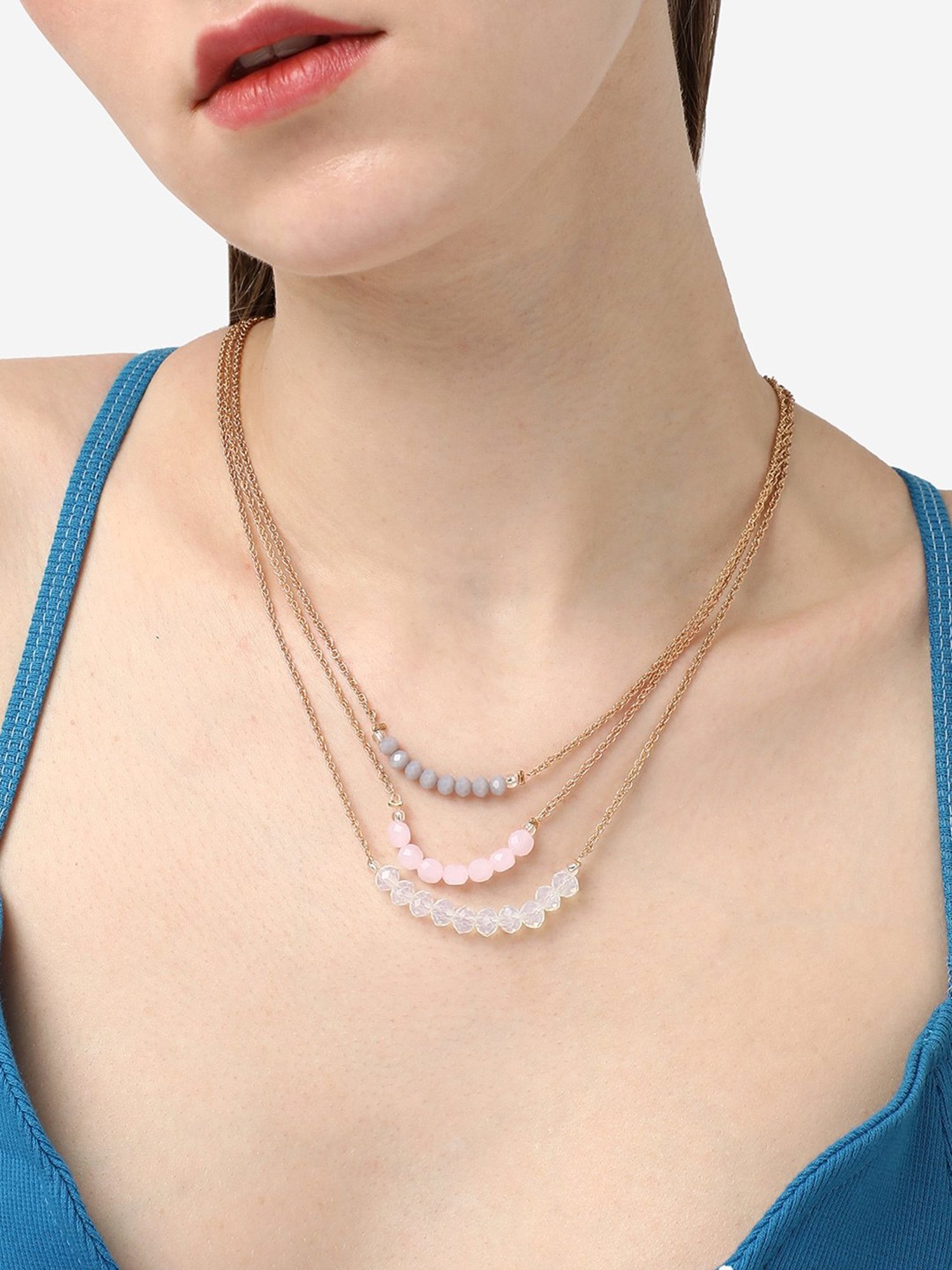 SOHI Gold Plated Designer Pendant Chain For Women