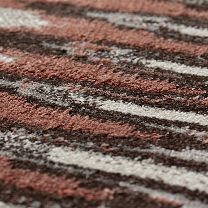 5'3"X7'7" Cinnamon Abstract Woven Area Rug - Addison Rugs