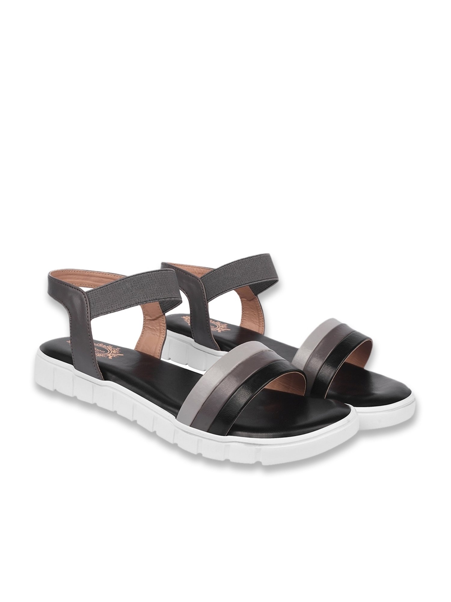 Shoetopia Women's Black Ankle Strap Sandals