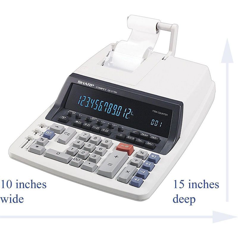 Sharp QS-2770H Two-Color Ribbon Printing Calculator Black/Red Print 4.8 Lines/Sec QS2770H