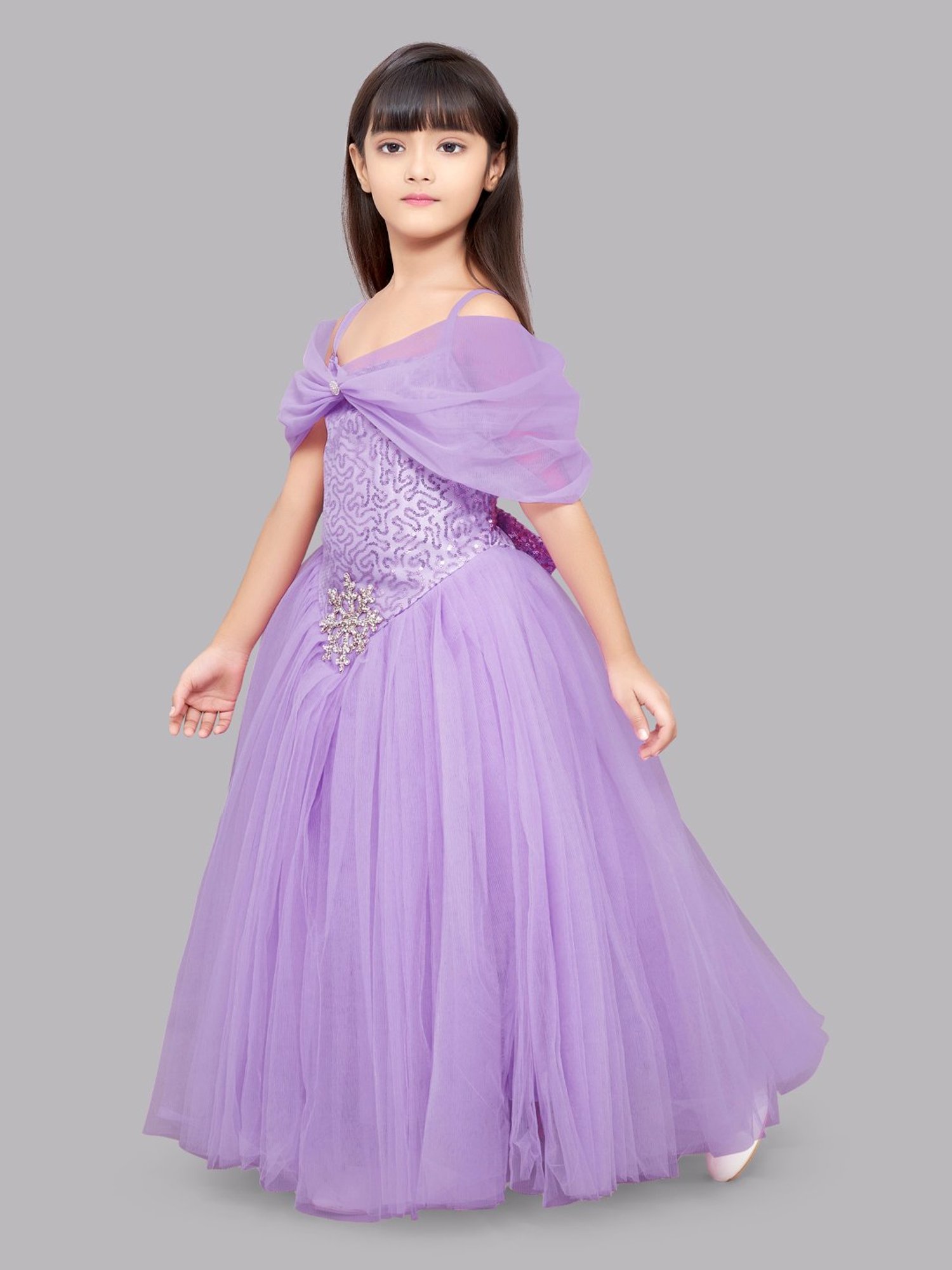 Pink Chick Kids Lavender Embellished Gown