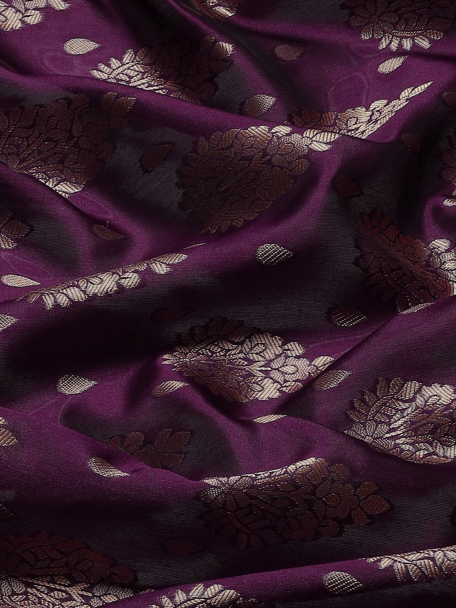 KSUT Purple Silk Woven Saree With Unstitched Blouse