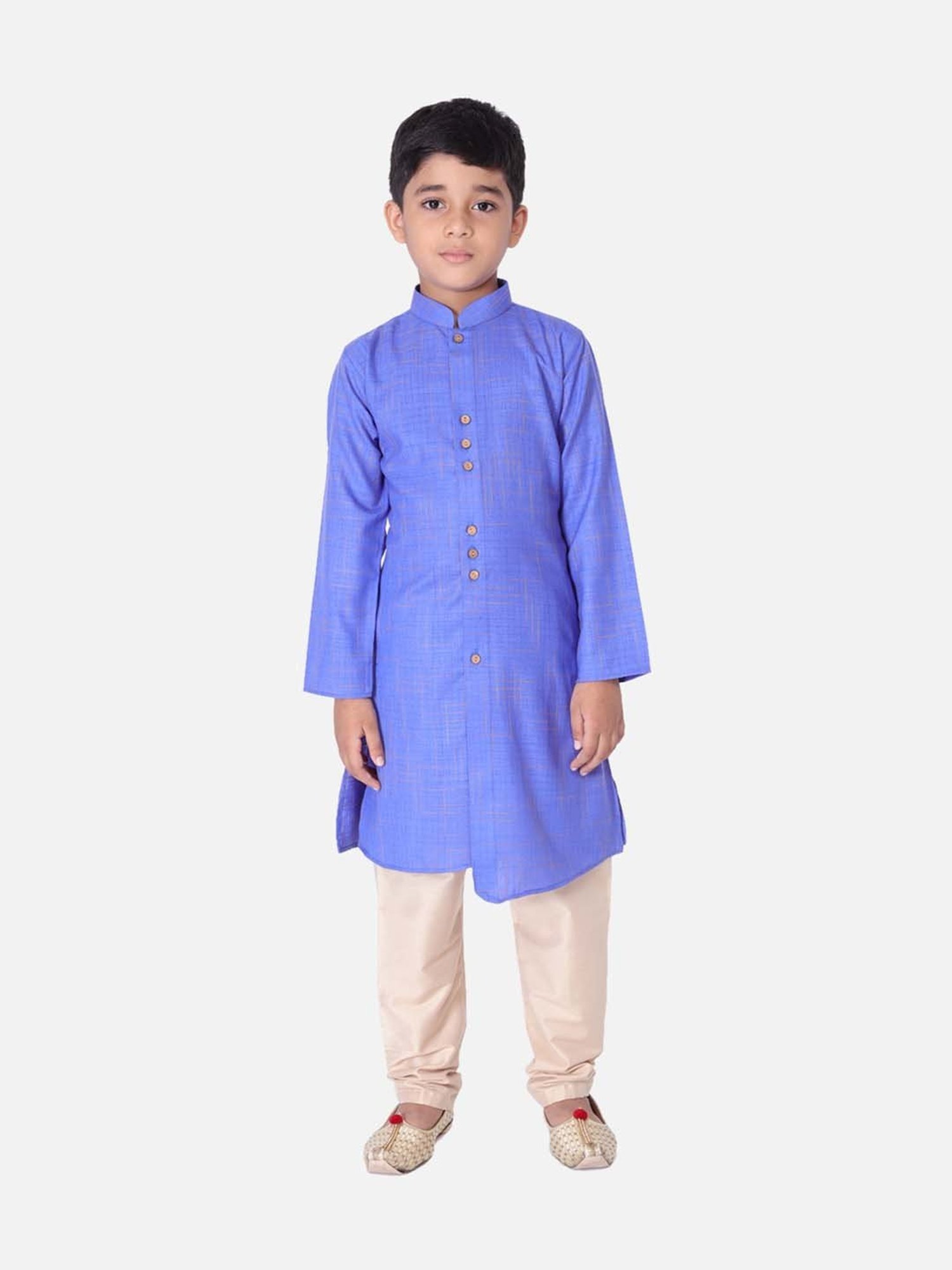 TABARD Kids Blue & Beige Cotton Printed Kurta Set