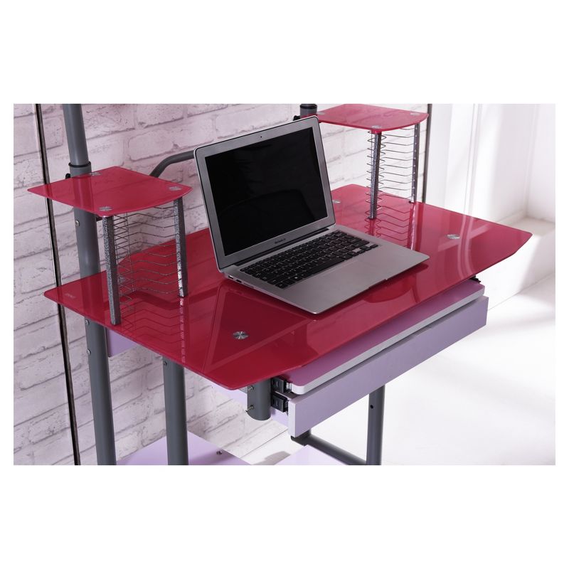Computer Desk Pink - Hodedah Import