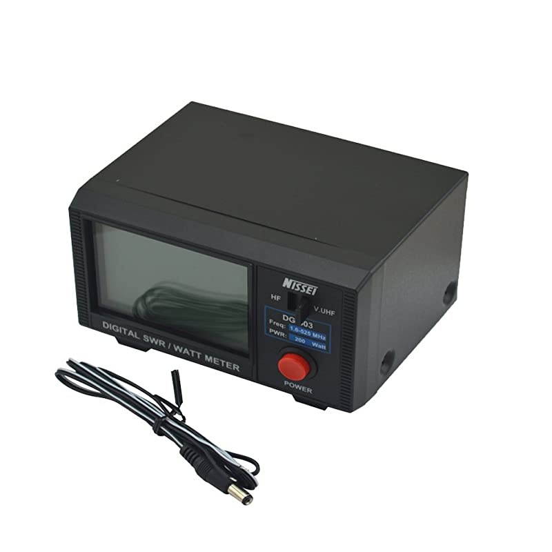 DG-503 Digital LCD 3.5" SWR/Watt Meter HF 1.6-60MHz & VHF/UHF 125-525MHz 1-200W for Two-Way Radio