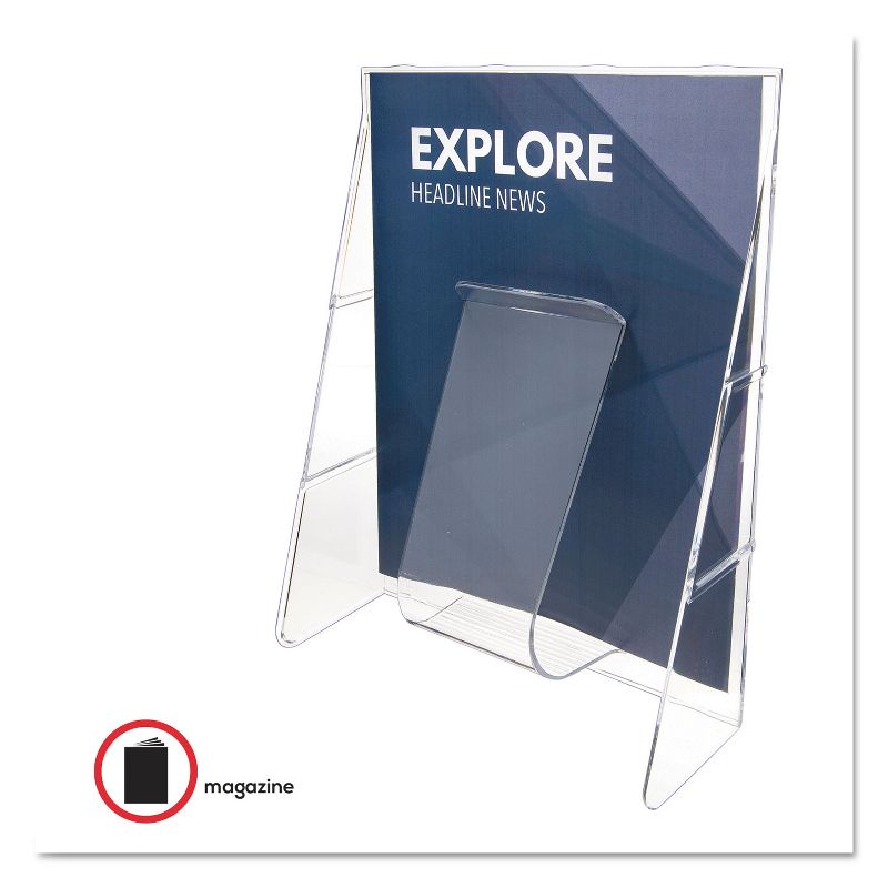 Deflecto Stand Tall Literature Holder 9 1/8w x 3 1/4d x 11 7/8h Clear 55501