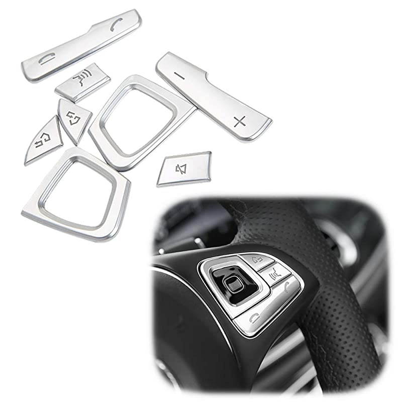 Steering Wheel Panel Button ABS Chrome Silver Trim for 2012-2015 Benz E C G Class W204-12pcs