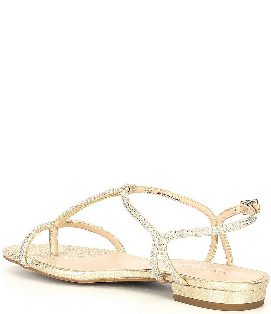 Pelle Moda Barber Metallic Suede Crystal Embellished Dress Sandals
