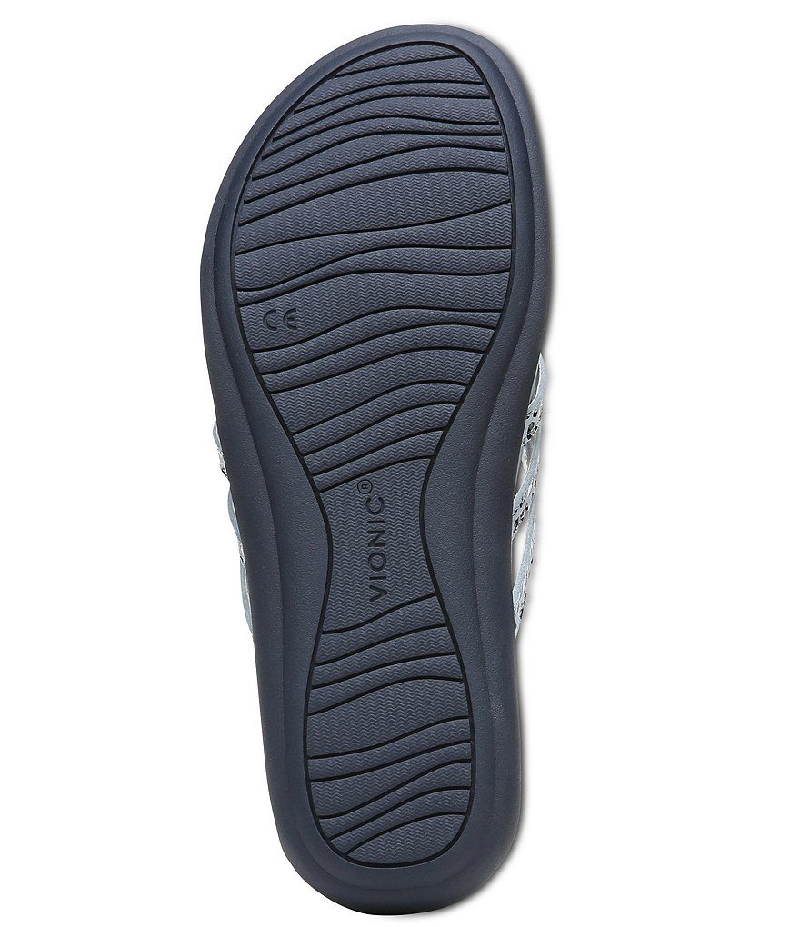 Vionic Alta Leopard Print Leather Thong Flat Sandals