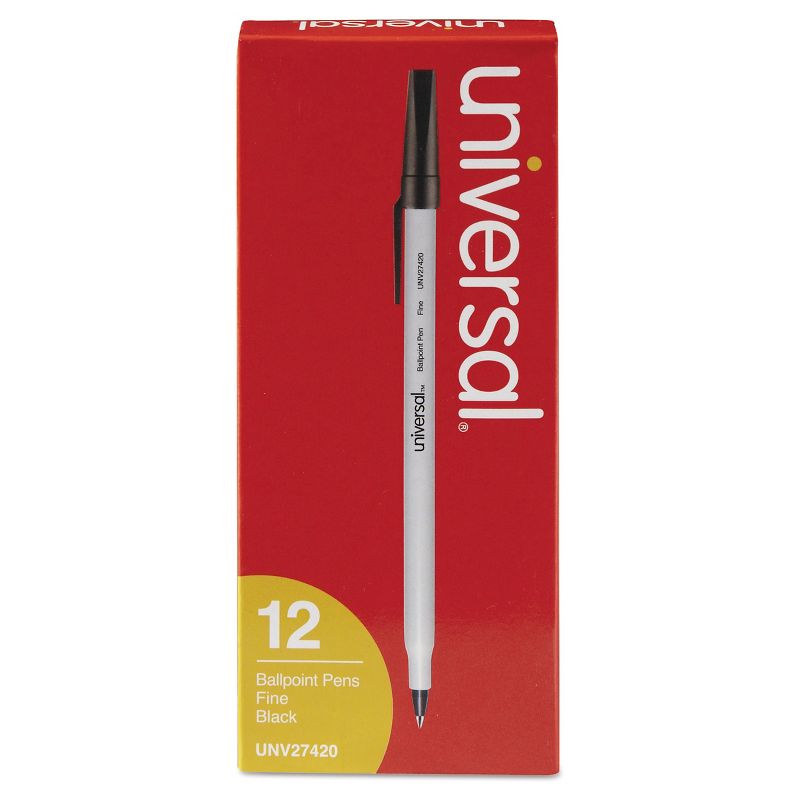 Universal Economy Ballpoint Stick Oil-Based Pen, 12 ct -Black