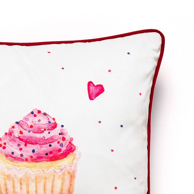 17"x17" Sweet Cupcake Square Throw Pillow - Sure Fit